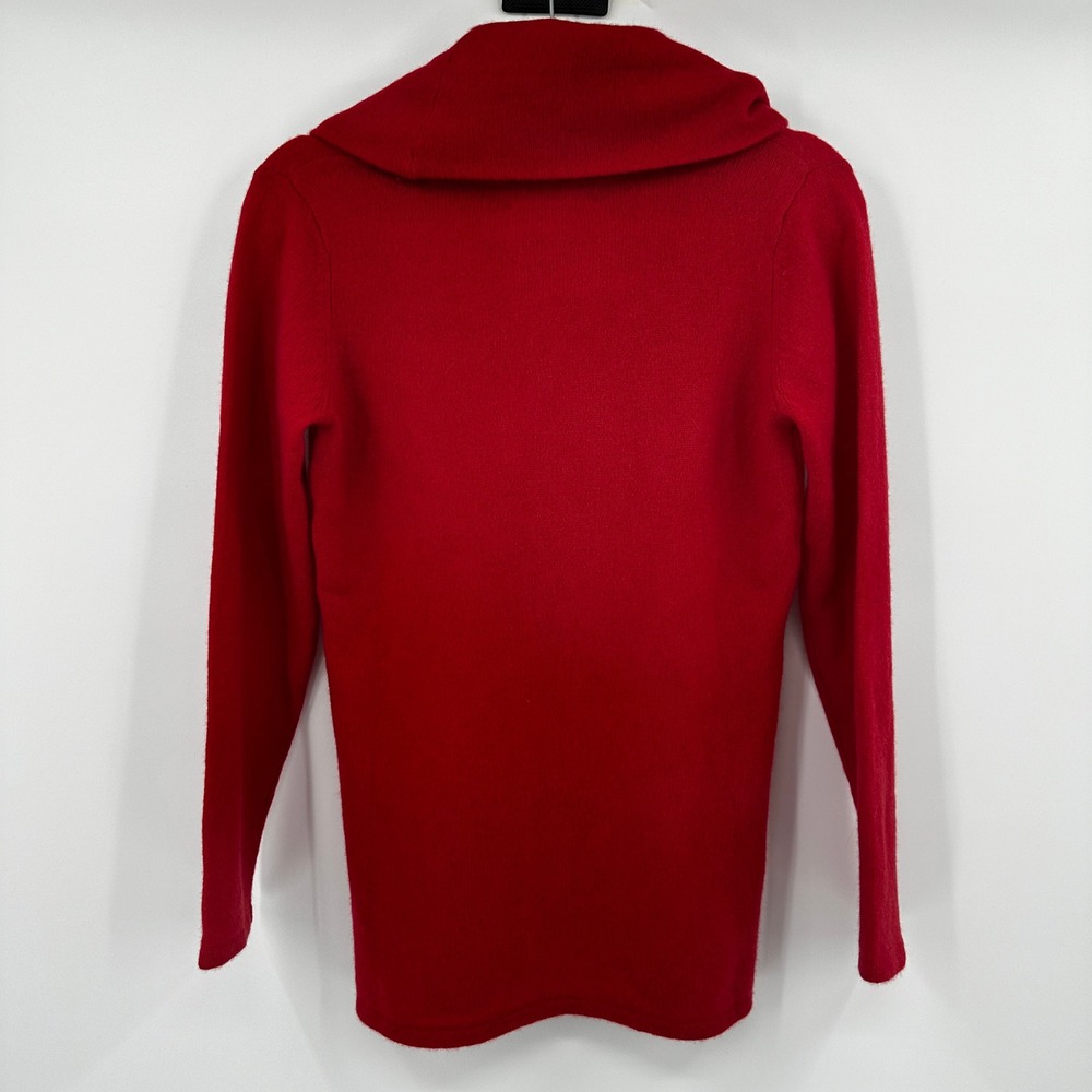 Claudia Nichole Cashmere Red Cowl Neck Sweater Size Small - Picture 6 of 9